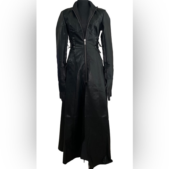 WIDOW Corset Duster Trench Matrix Coat Halloween Costume - Picture 3 of 12